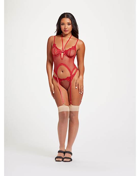 Nothing But Net Two Piece Camidoll Set Stm-11457p-red-o/s