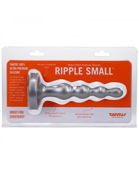 Tantus Ripple Small 8 In Anal Beads Dildo Firm Silver