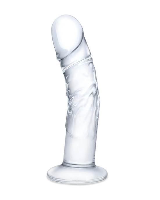 Curved Realist Dildo W/veins 7 Clear