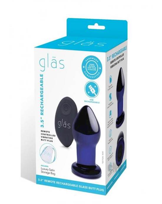 Recharge Remote Vibe Butt Plug 35 Blue
