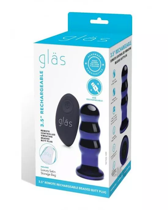 Recharge Remote Vibe Bead Plug 35 Blue