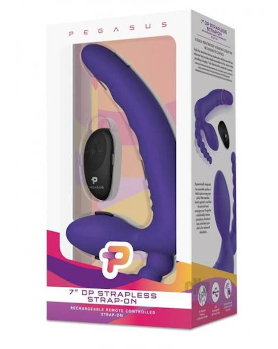 Remote Strapless Double Penetration Strap On