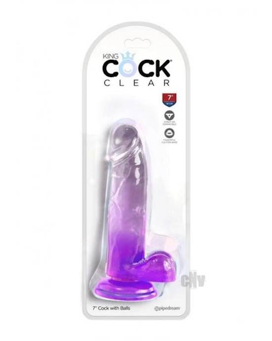 Kc 7 Cock Clear W/balls Purple