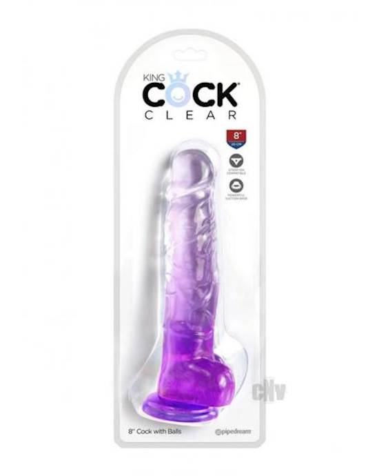 Kc 8 Cock Clear W/balls Purple