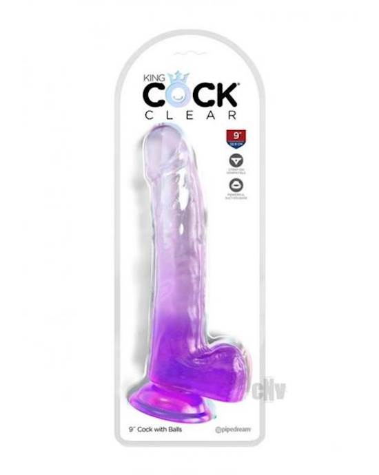 Kc 9 Cock Clear W/balls Purple