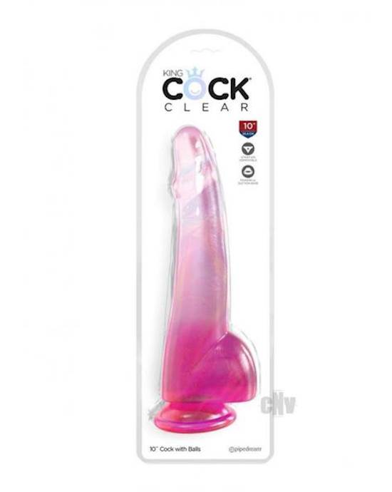 Kc 10 Cock Clear W/balls Pink
