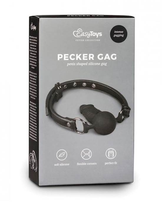Easy Toys Ball Gag W/silicone Dong - Black