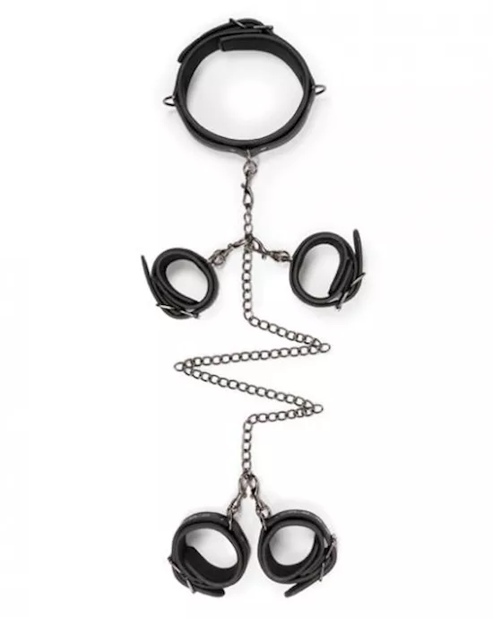 Easy Toys Fetish Set Collar Ankle  Wrist Cuffs