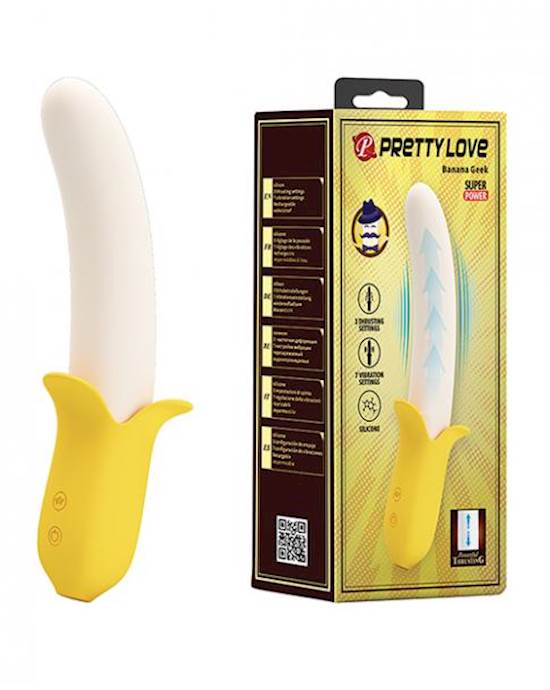 Pretty Love Banana Geek Thrusting Vibrator  Yellow