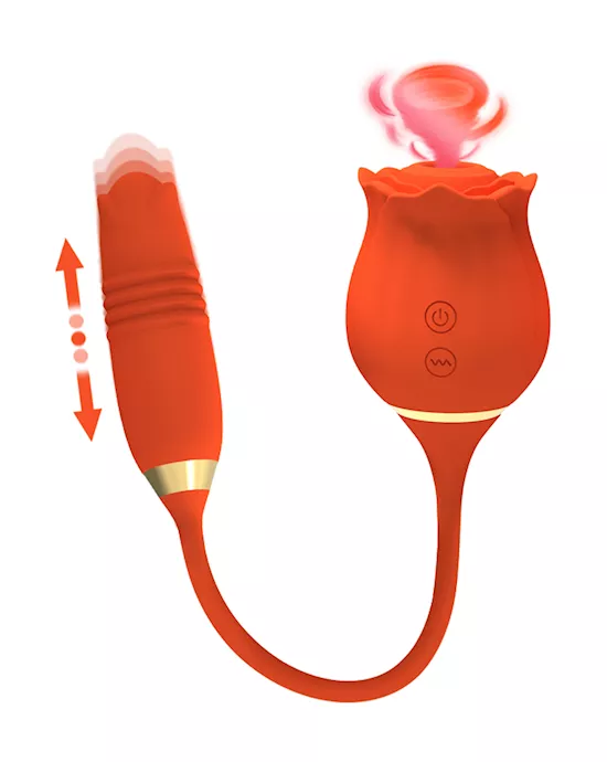 Amore Rose Tail Thrusting Suction Vibrator