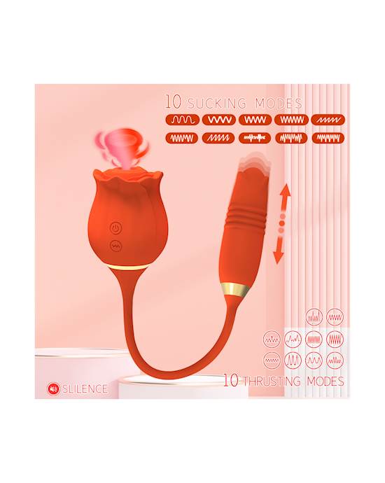 Amore Rose Tail Thrusting Suction Vibrator