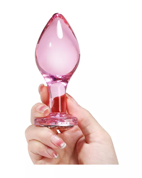 Lucent Heart Jewelled Glass Butt Plug