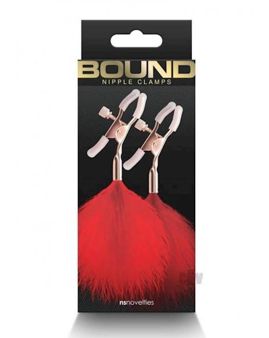 Bound Nipple Clamps F1 Rose Gld/red
