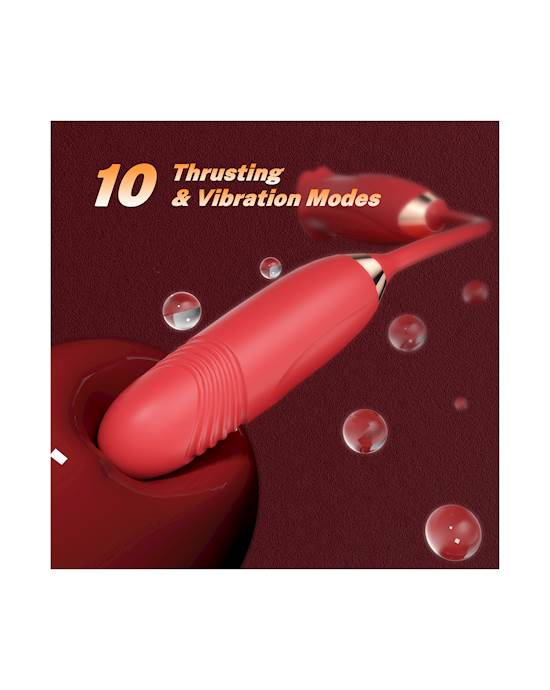 Luscious Lips Licking Vibrator With Thrusting Egg