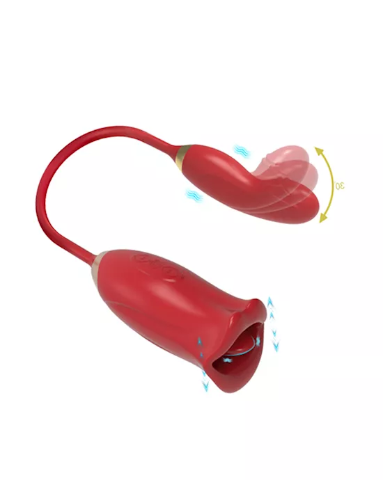 Licking Tongue Vibrator with Bending Bullet