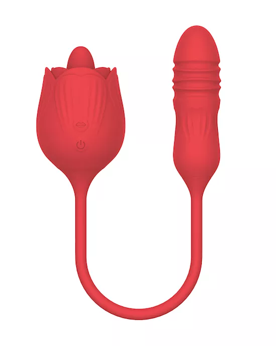 Pleasure Luxury DoubleEnded Licking Rose Vibrator