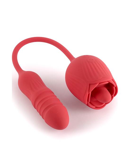 Pleasure Luxury Double-ended Licking Rose Vibrator