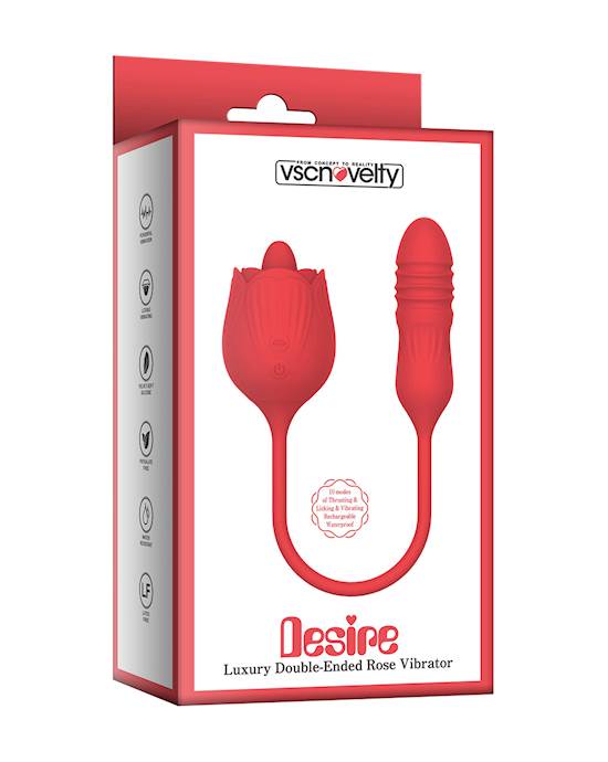 Pleasure Luxury Double-ended Licking Rose Vibrator
