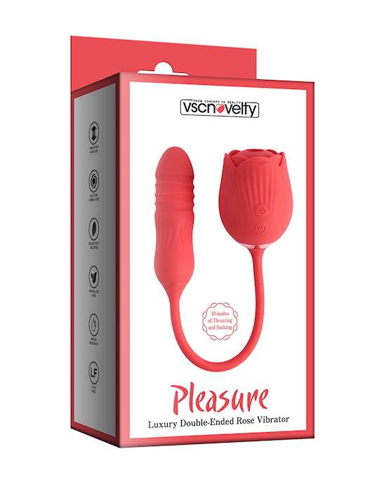 Pleasure Luxury Double-ended Suction Rose Vibrator