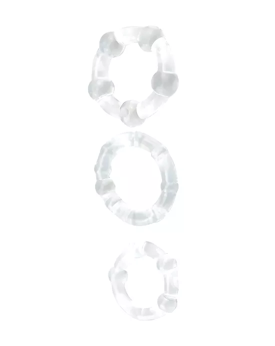 Triple Beaded Cock Ring Set