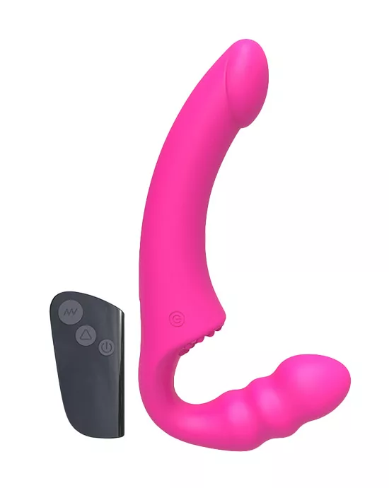 Slimline Remote Controlled Vibrating Strapless StrapOn