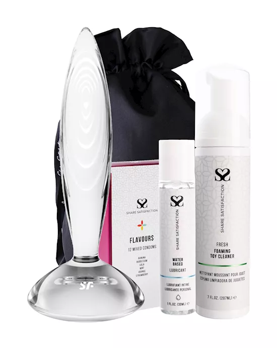 Satisfyer Sparkling Crystal Glass Dildo  Essentials Bundle