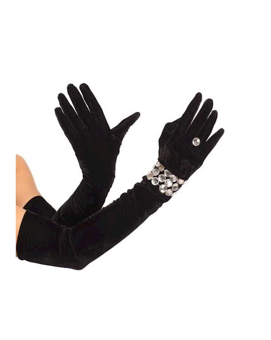 Strch Velvet Opera Gloves Diam Trim