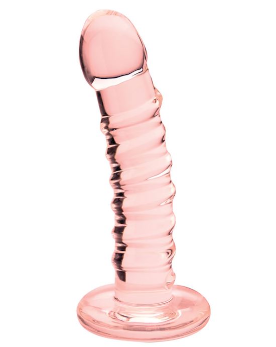 6 Twisted Curved Glass Dildo Pink