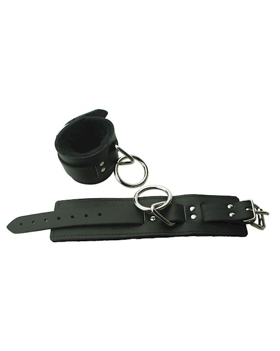 Leather Wrist Cuffs With Fleece Lining