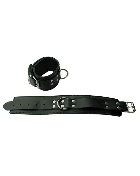 Black Leather Ankle Cuffs