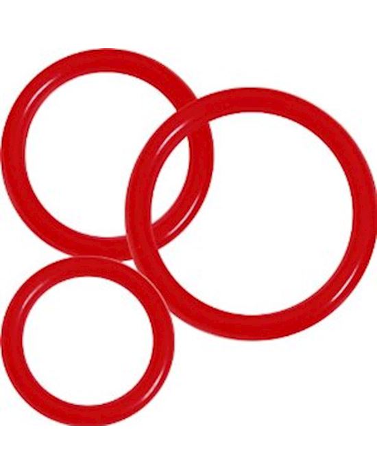 3 Rubber Ring Set Red
