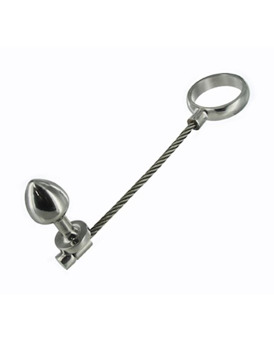 Slide and Ride Steel Cock Ring and Anal Plug
