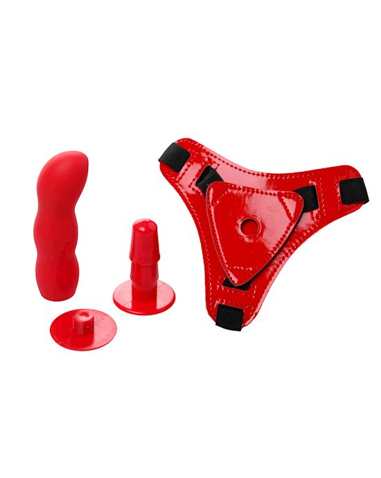 Frisky Red Hot Strap-on Harness Set