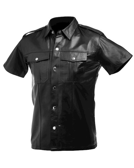 Lambskin Leather Police Shirt Large