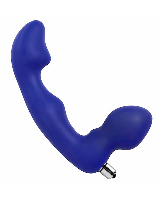 Blue Silicone Anal Dildo With Bullet Vibe