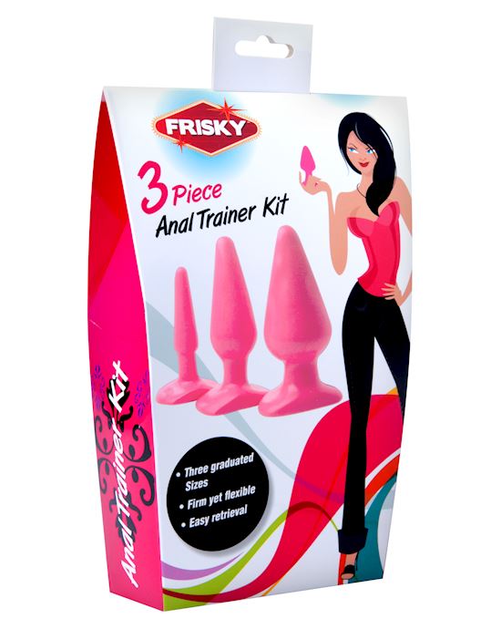 Pink Anal Plug 3 Piece Kit Packaged