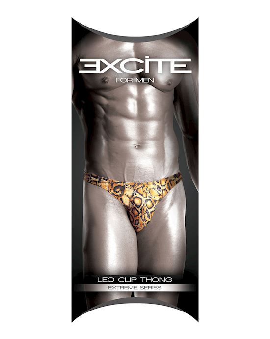 Mens Extreme Leo Thong With Side Clip Detail O S Leo Print