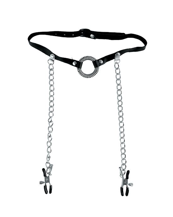 Fetish Fantasy Series Limited Edition O-ring Gag And Nipple Clamps