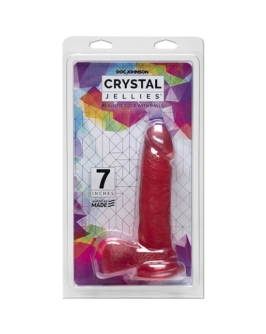 Crystal Jellies 7 Inch Realistic Cock with Balls