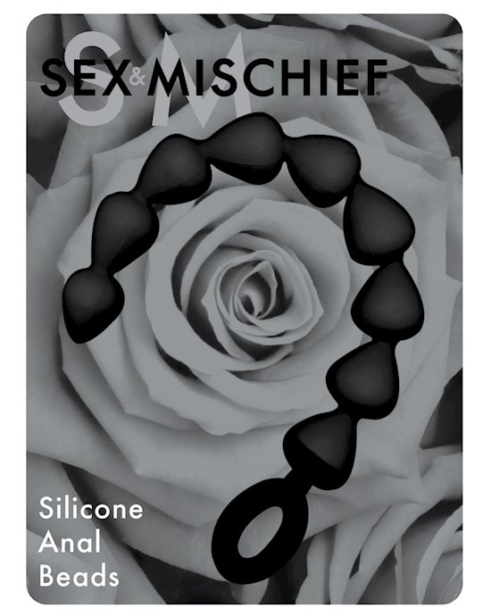 Sex  Mischief Black Silicone Anal Beads